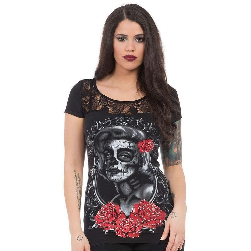 Gothic Marilyn Sugar Skull tee by Jawbreaker
